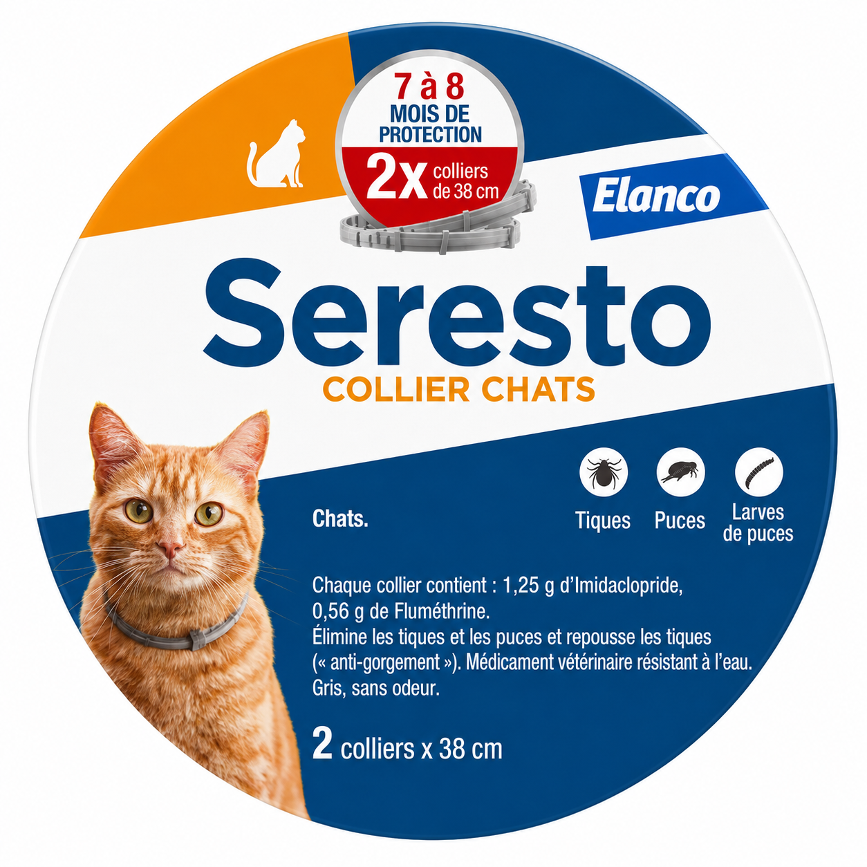 Lot de 2 SERESTO Colliers 38cm pour Petits Chat