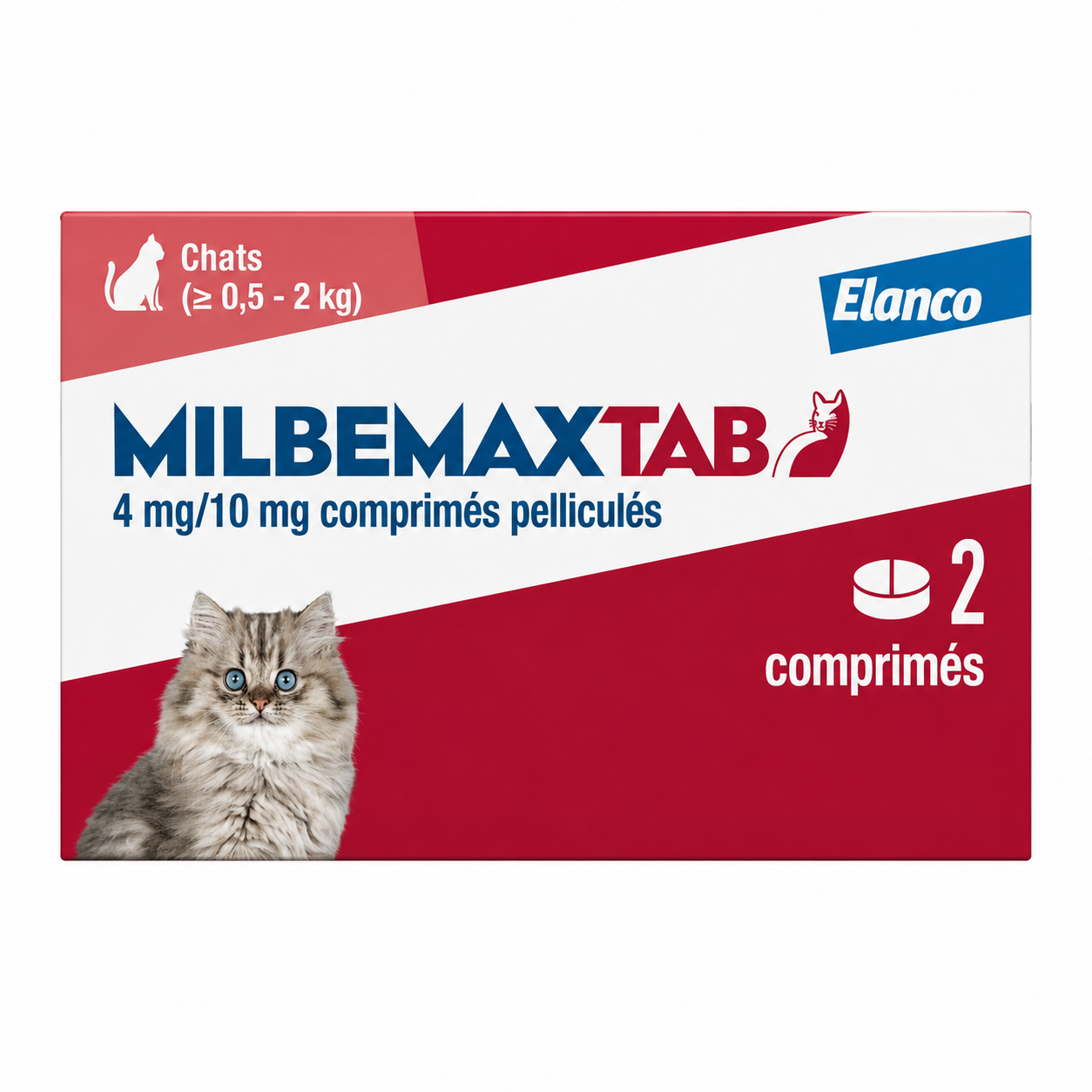 MILBEMAXTAB 4 mg / 10 mg pour petits chats et chatons boîte de 2 comprimés