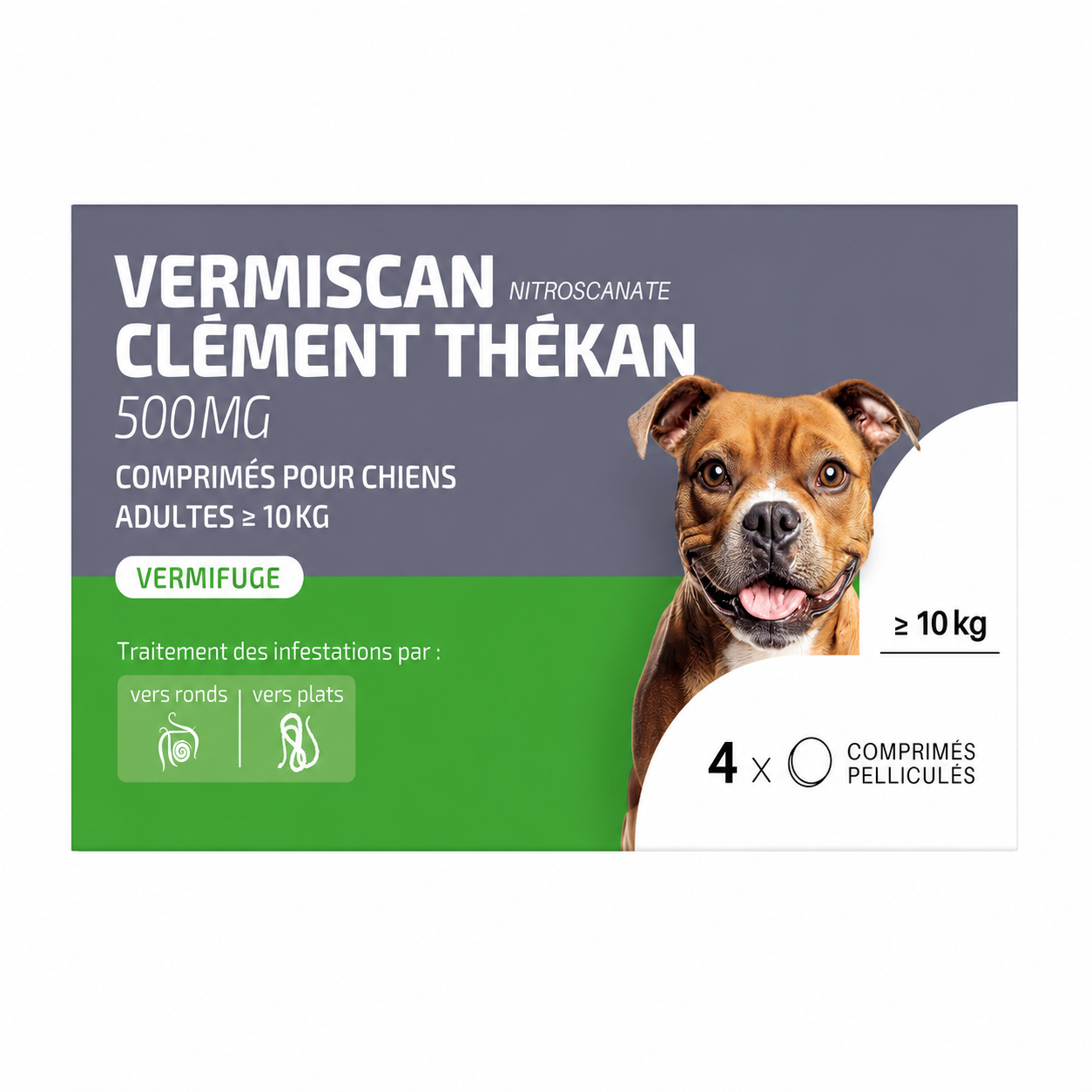 VERMISCAN 500 mg pour chiens ≥ 10 kg boîte de 4 comprimés pelliculés