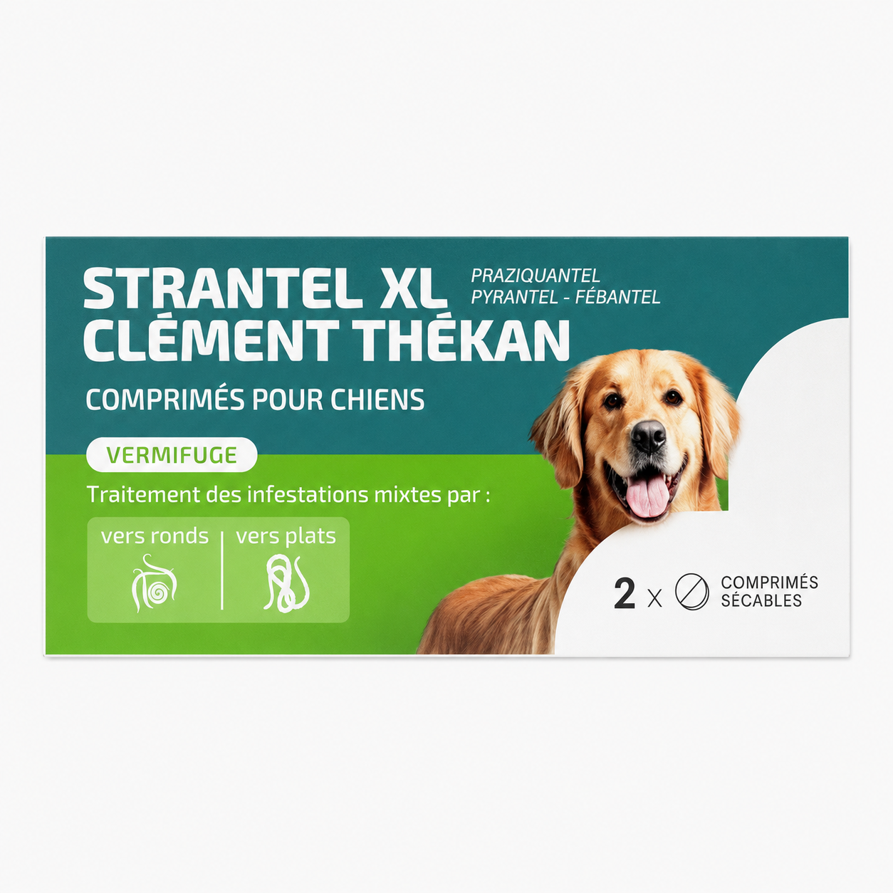 STRANTEL XL comprimés pour chiens boîte de 2 comprimés sécables
