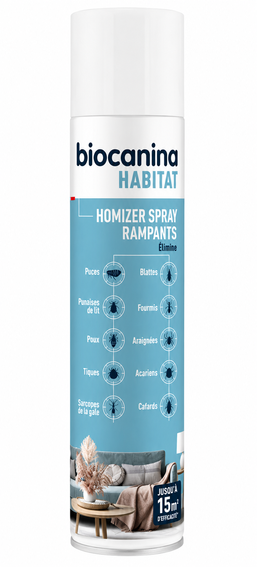 Biocanina HOMIZER RAMPANTS 300 ml spray aérosol insecticide habitat