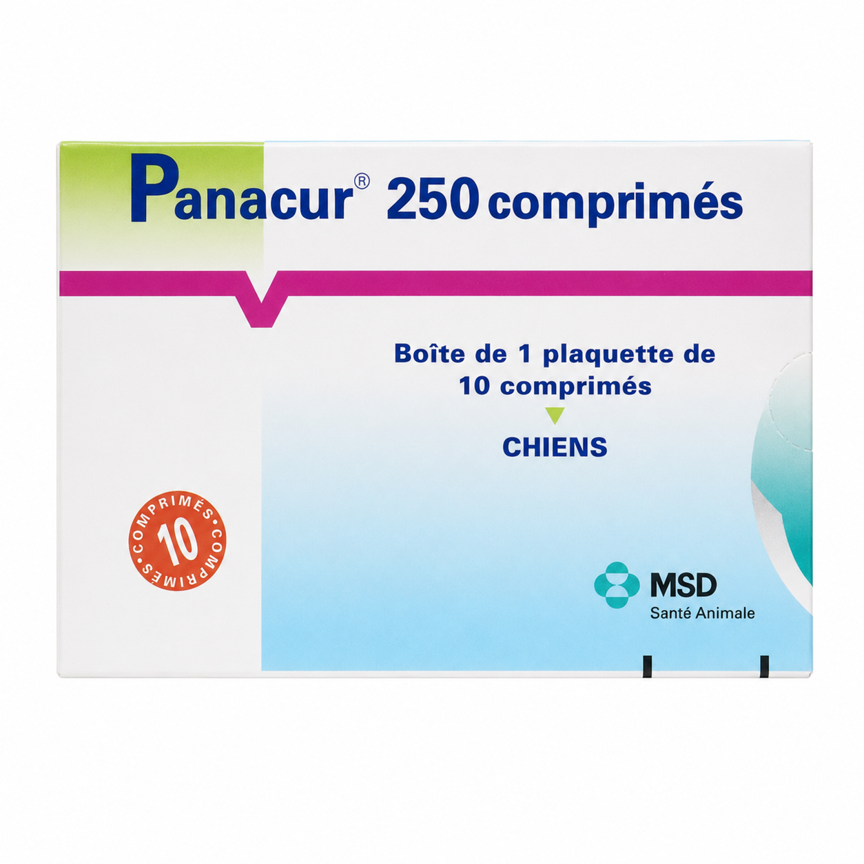 PANACUR 250 comprimés vermifuges pour chiens boîte de 10 comprimés