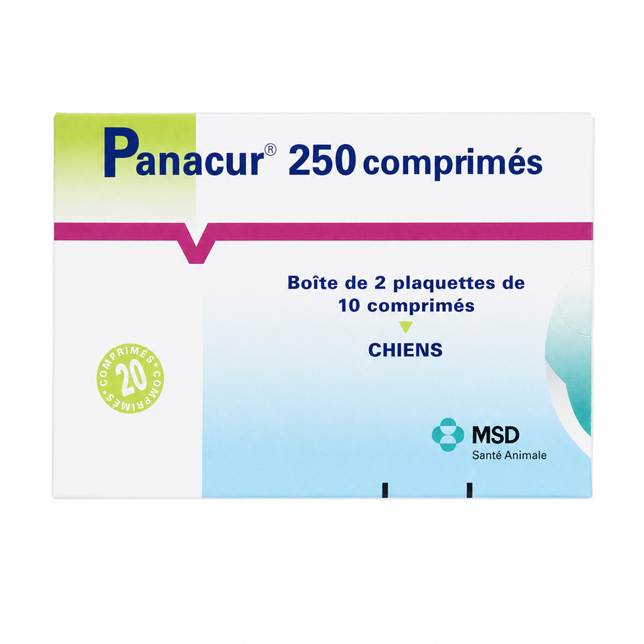 PANACUR 250 comprimés vermifuges pour chiens boîte de 20 comprimés