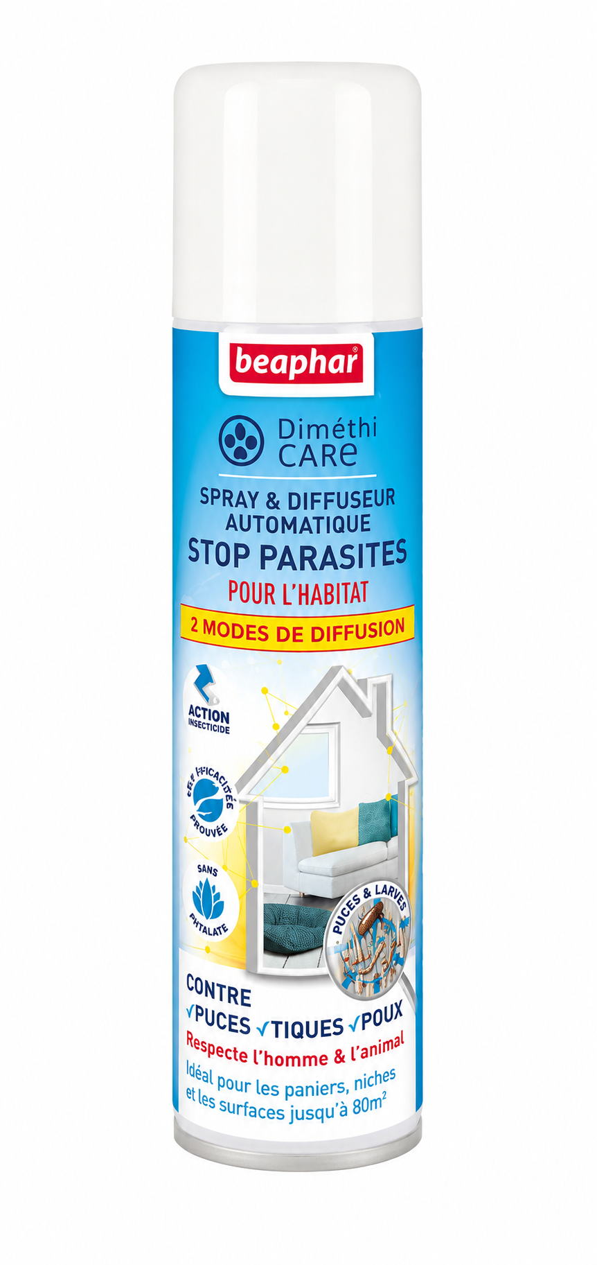 DIMETHICARE spray et diffuseur automatique stop parasites pour l’habitat 250 ml