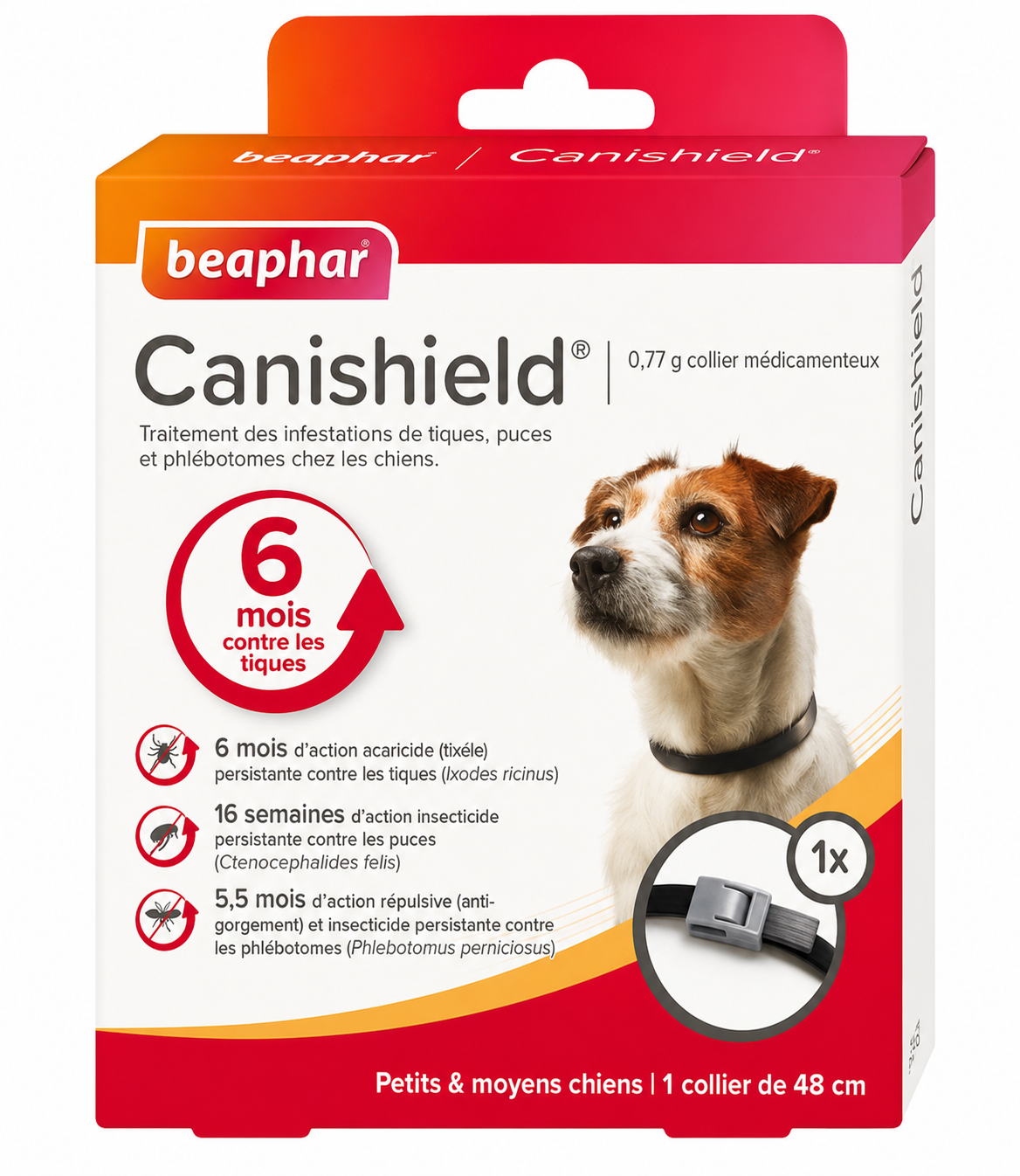CANISHIELD 0,77 g collier médicamenteux petits et moyens chiens 48 cm boîte de 1 collier