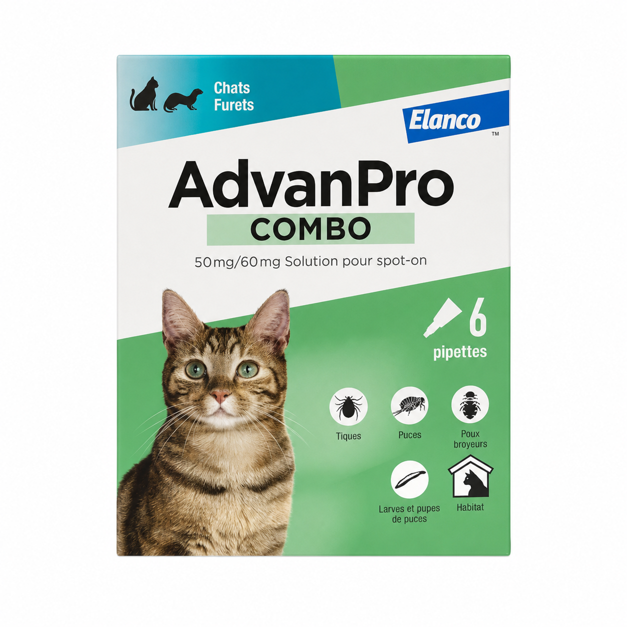 ADVANPRO COMBO 50 mg / 60 mg solution spot-on chats et furets