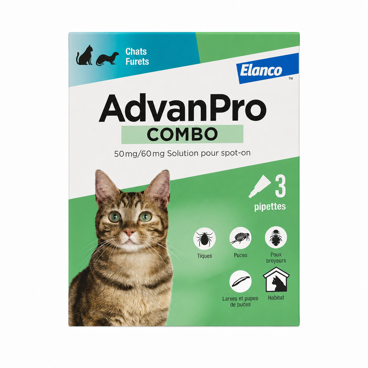 ADVANPRO COMBO 50 mg / 60 mg solution spot-on chats et furets