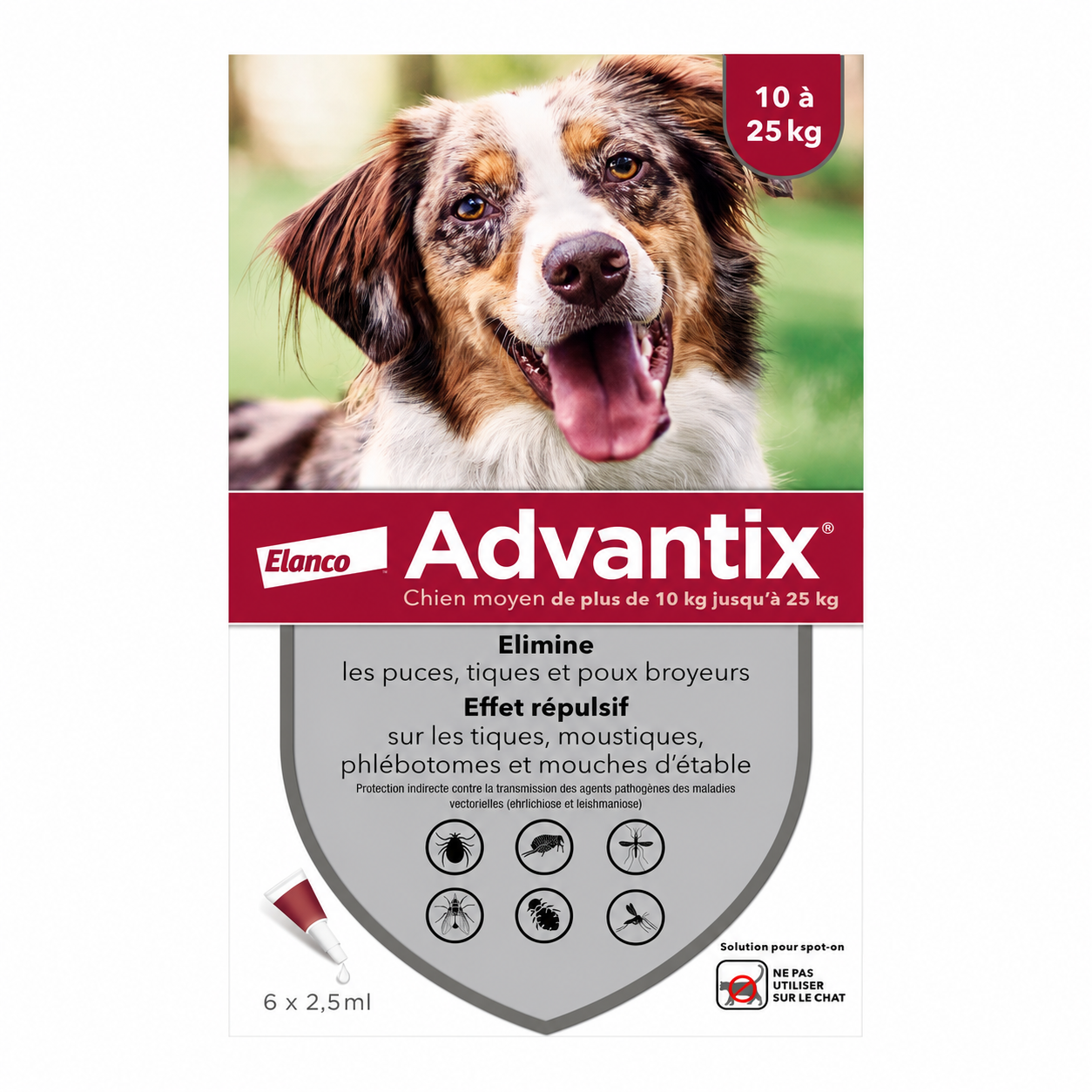 ADVANTIX pour chien moyen de 10 à 25 kg solution spot-on