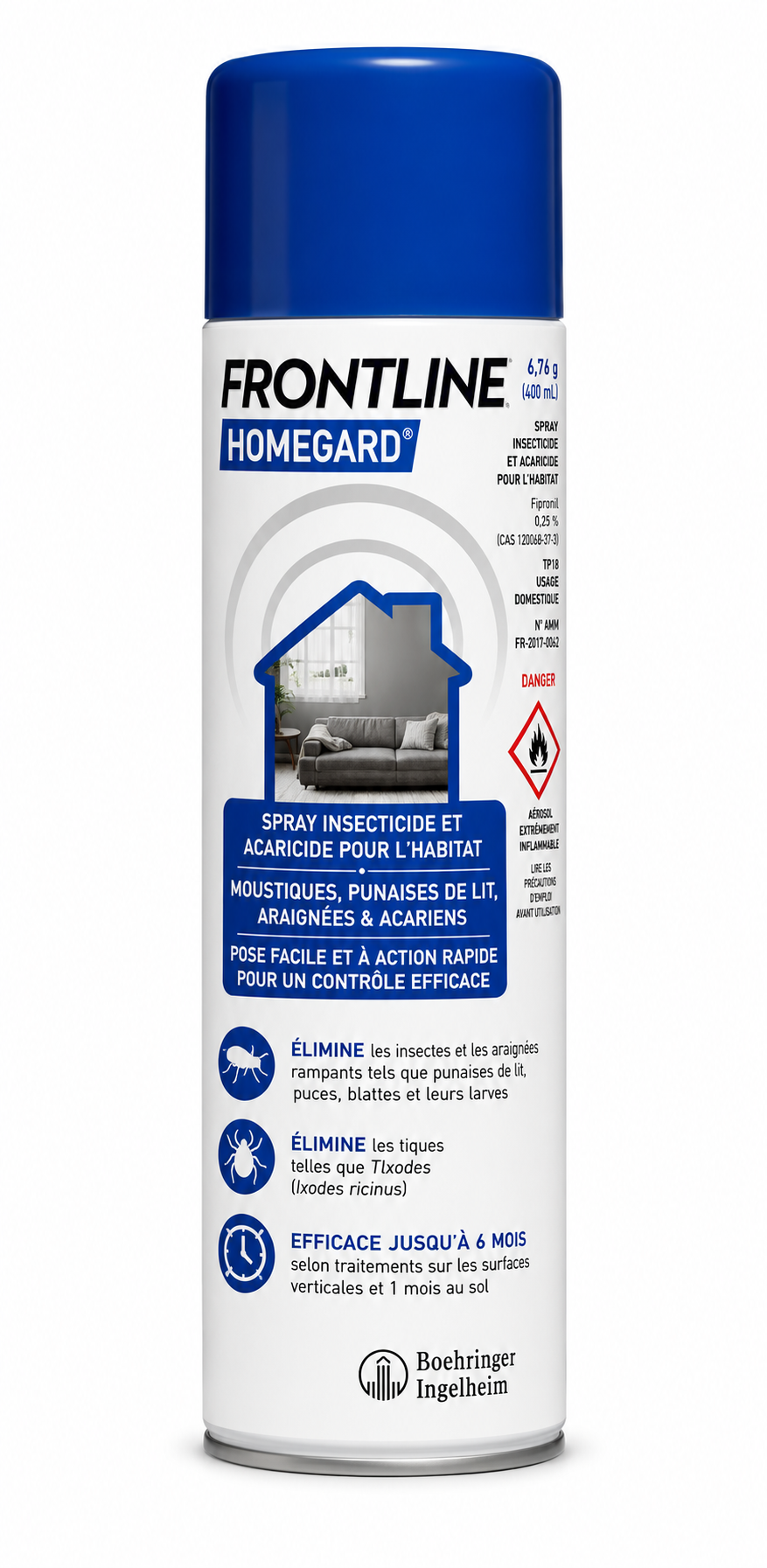 FRONTLINE HOMEGARD spray insecticide et acaricide habitat