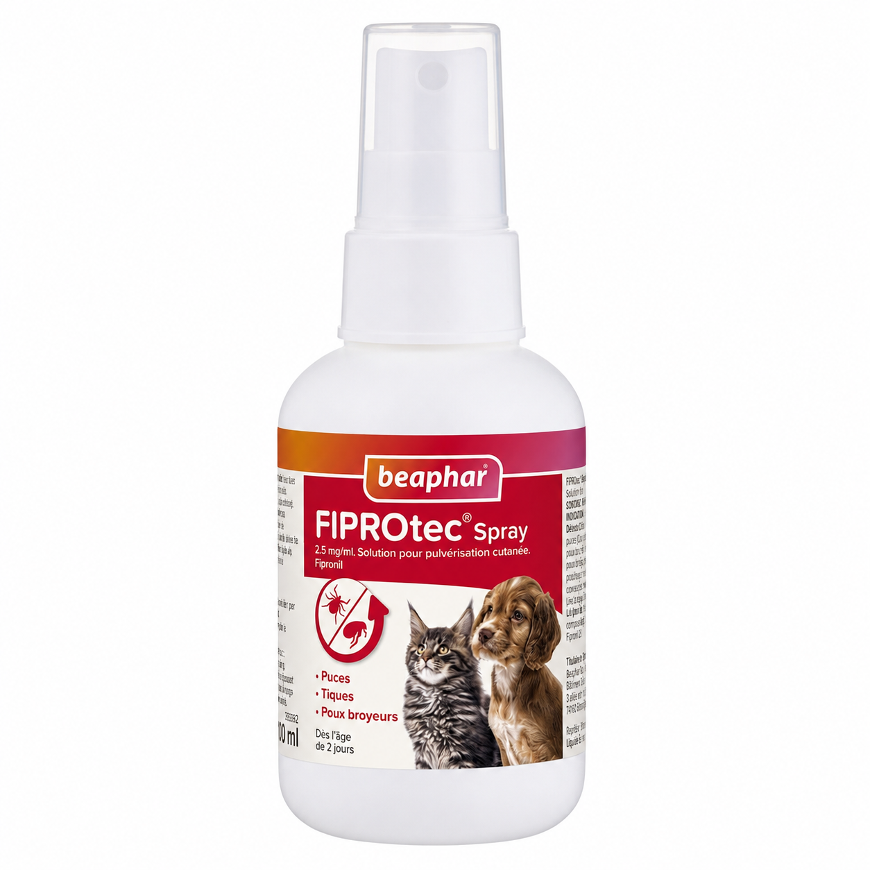 FIPROTEC spray 2,5 mg/ml solution pour pulvérisation cutanée chiens et chats 100 ml