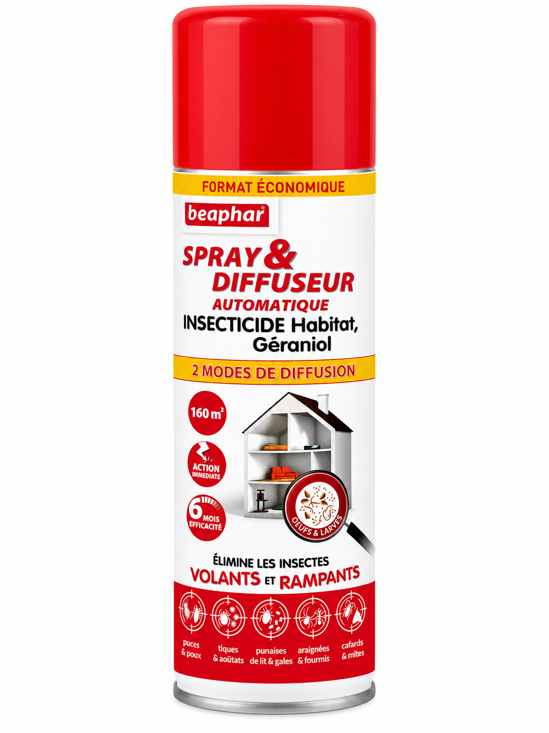 Béaphar SPRAY ET DIFFUSEUR automatique insecticide habitat + géraniol 500 ml