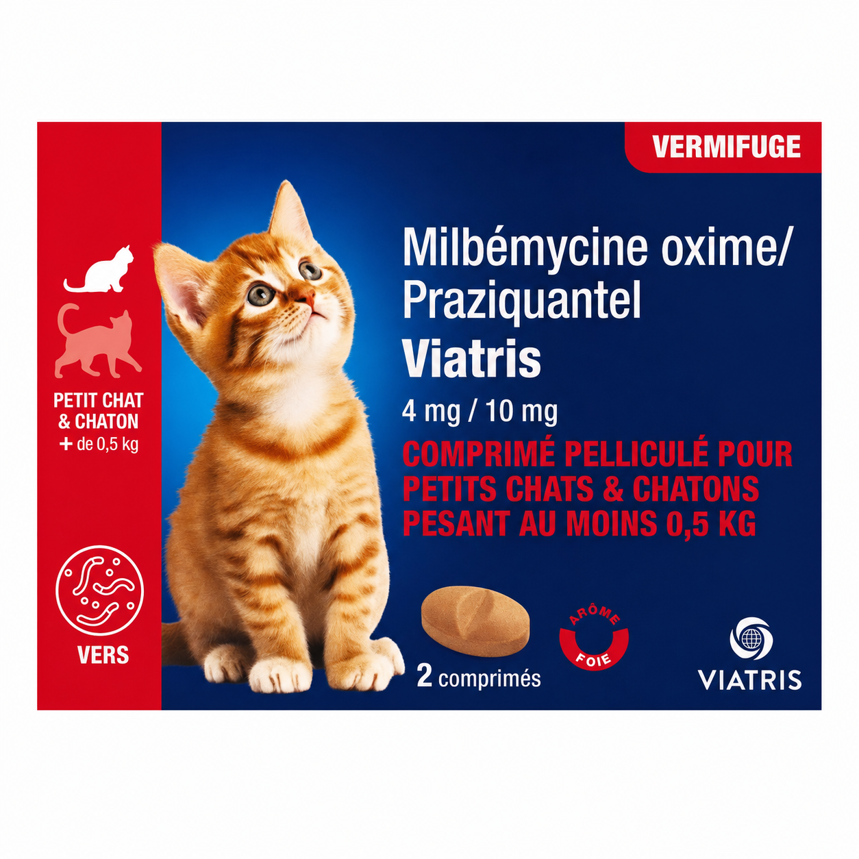 MILBÉMYCINE OXIME/PRAZIQUANTEL 4 mg/10 mg comprimés pelliculés pour petits chats et chatons