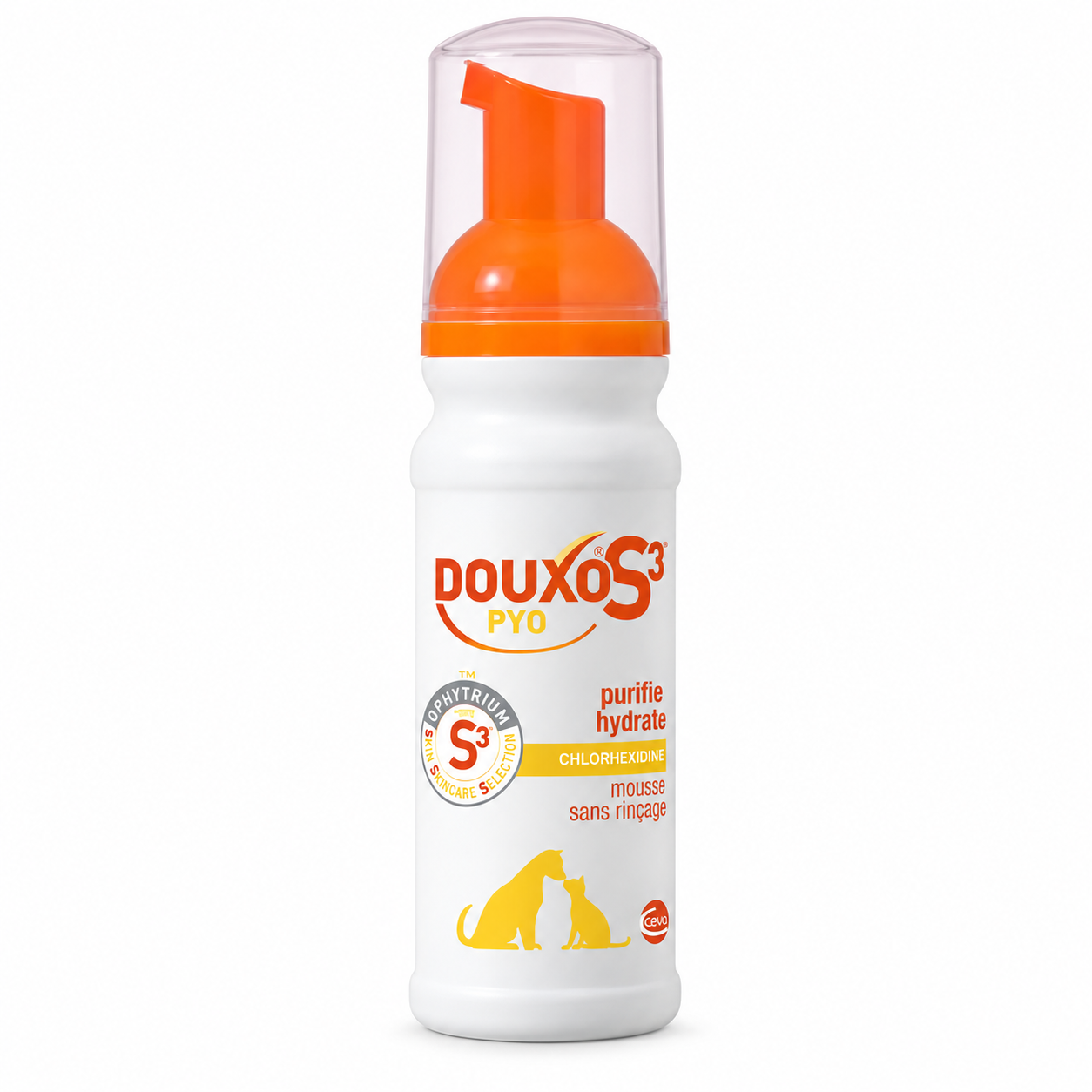 DOUXO S3 PYO mousse purifiante pour chiens et chats flacon-pompe de 150 ml