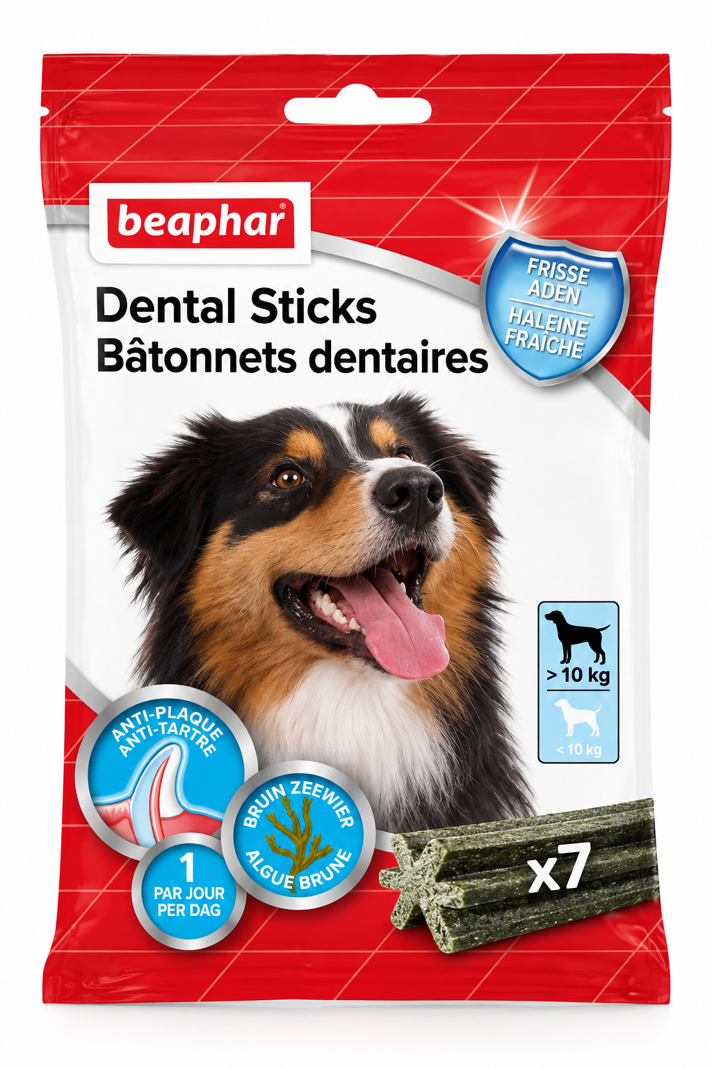Béaphar bâtonnets dentaires pour petits chiens de plus de 10 kg sachet de 7 bâtonnets